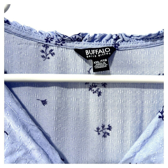 Buffalo David Bitton Top Oversized Boxy Floral‎ Short Sleeve XXL - Picture 4 of 4